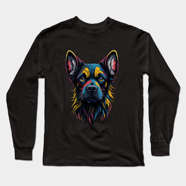 Colorful Dog Long Sleeve T-Shirt by Chenzoss Store